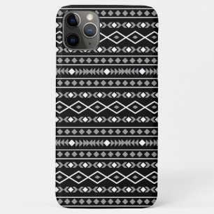 Funda Para iPhone 11 Pro Max Modalidades aztecas Patrón negro gris blanco