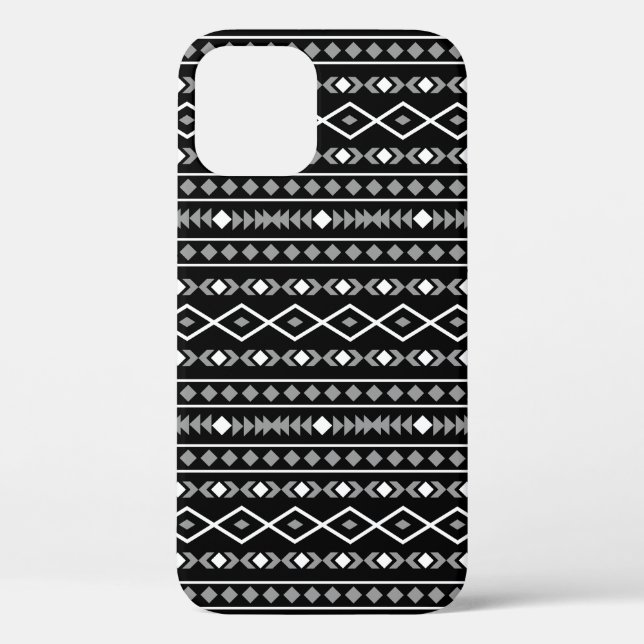 Funda De Case-Mate Para iPhone Modalidades aztecas Patrón negro gris blanco (Reverso )