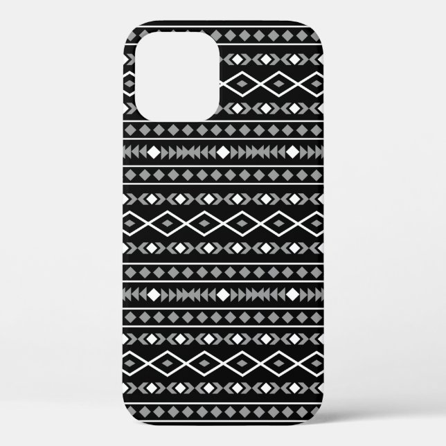 Funda De Case-Mate Para iPhone Modalidades aztecas Patrón negro gris blanco (Reverso )
