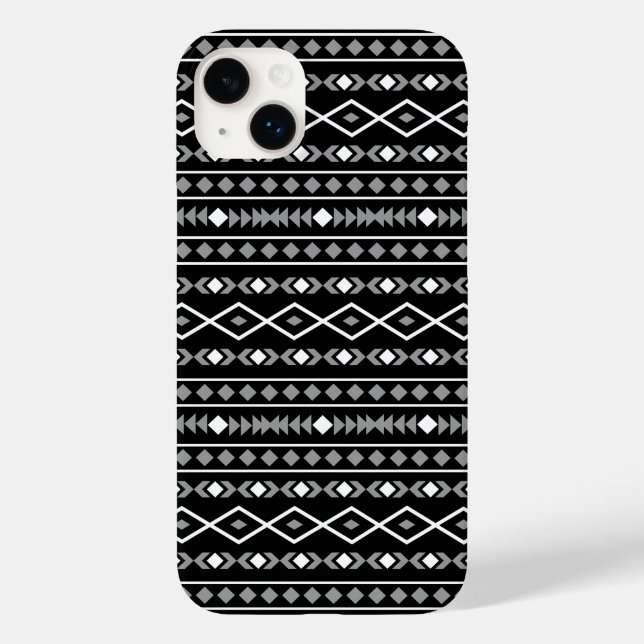 Funda De Case-Mate Para iPhone Modalidades aztecas Patrón negro gris blanco (Reverso )