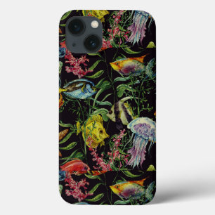 Funda Para iPhone 13 Modelo 1 de la vida marina de la acuarela