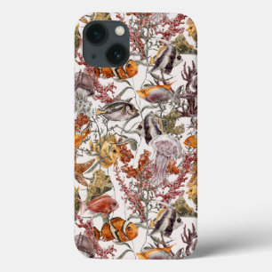 Funda Para iPhone 13 Modelo 2 de la vida marina de la acuarela