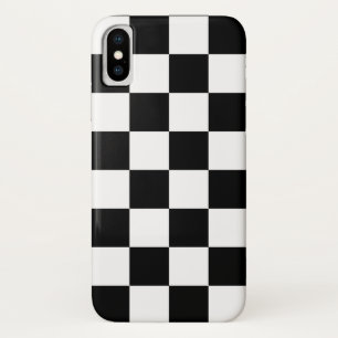 Funda Para iPhone X Modelo a cuadros negro y blanco (WB)