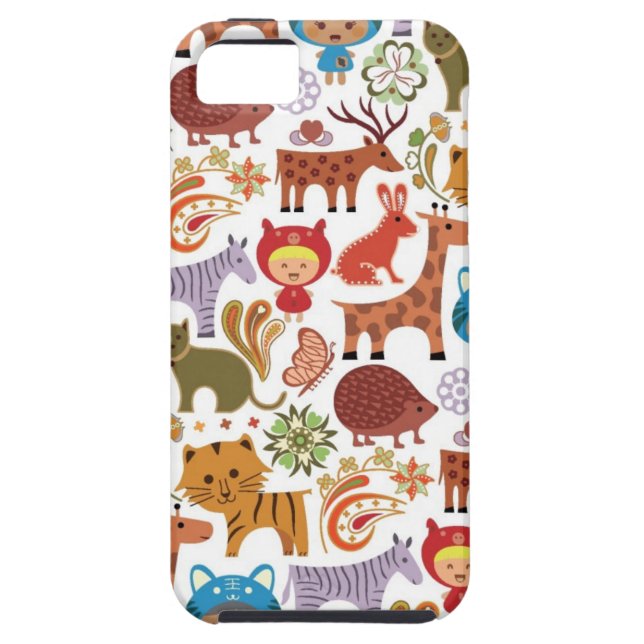 Funda De Case-Mate Para iPhone Modelo abstracto del niño y de los animales (Atrás)
