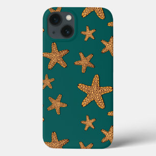 Funda Para iPhone 13 Modelo anaranjado de las estrellas de mar