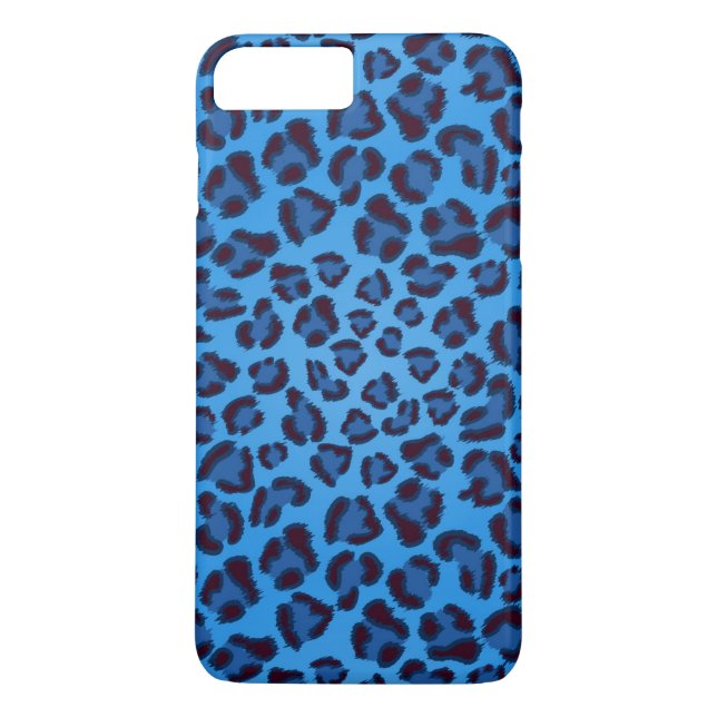 Funda De Case-Mate Para iPhone modelo azul de la textura del leopardo (Reverso)