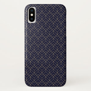 Funda Para iPhone X Modelo azul del hexágono