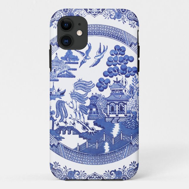 Funda De Case-Mate Para iPhone Modelo azul del sauce (Reverso)