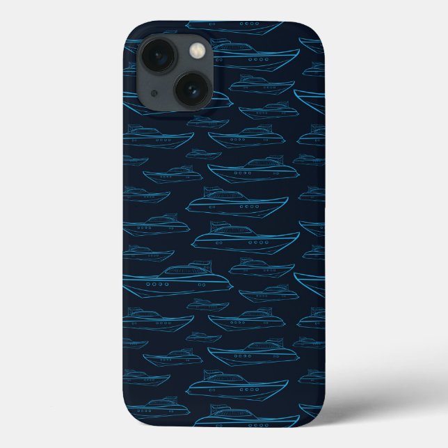 Funda De Case-Mate Para iPhone Modelo azul del yate (Reverso)