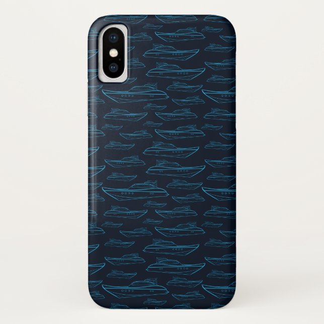 Funda De Case-Mate Para iPhone Modelo azul del yate (Reverso)