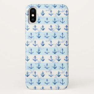 Funda Para iPhone X Modelo azul en colores pastel del ancla