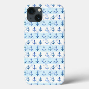 Funda Para iPhone 13 Modelo azul en colores pastel del ancla