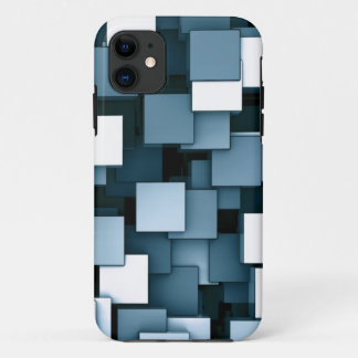 Funda Para iPhone 11 Modelo azul futurista abstracto de Voxel del cubo
