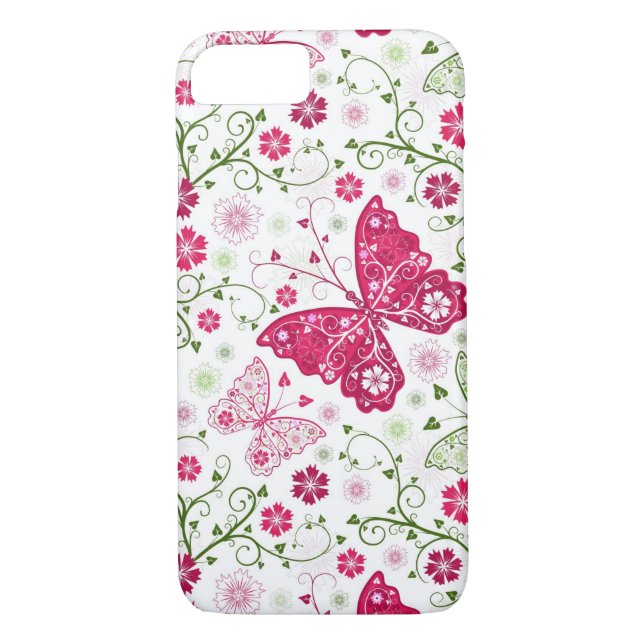 Funda De Case-Mate Para iPhone Modelo blanco floral (Reverso)