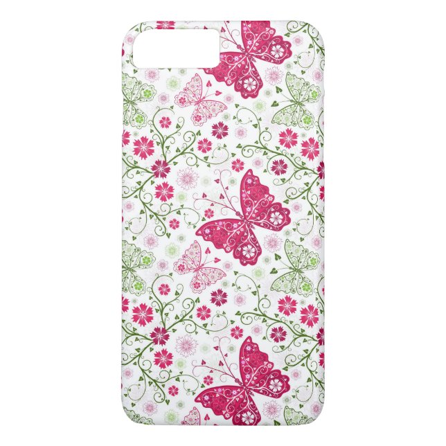 Funda De Case-Mate Para iPhone Modelo blanco floral (Reverso)
