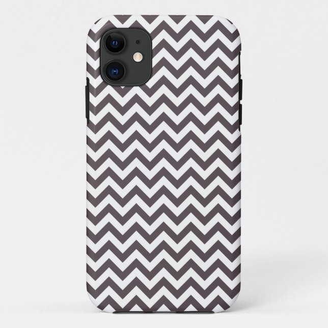 Funda De Case-Mate Para iPhone Modelo blanco gris oscuro de Chevron (Reverso)