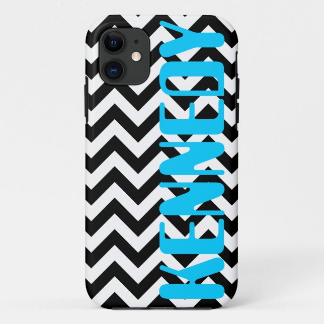 Funda De Case-Mate Para iPhone Modelo blanco negro de Chevron (Reverso)