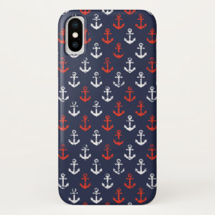 Funda Para iPhone X Modelo blanco y azul rojo de la marina de guerra