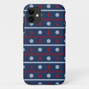 Funda Para iPhone 11 Modelo blanco y azul rojo del océano
