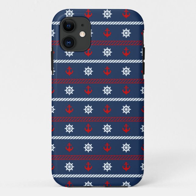 Funda De Case-Mate Para iPhone Modelo blanco y azul rojo del océano (Reverso)