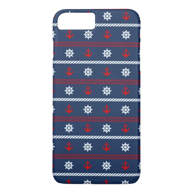 Funda De Case-Mate Para iPhone Modelo blanco y azul rojo del océano (Reverso)