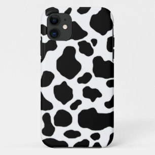 Funda Para iPhone 11 modelo blanco y negro de la impresión de la vaca