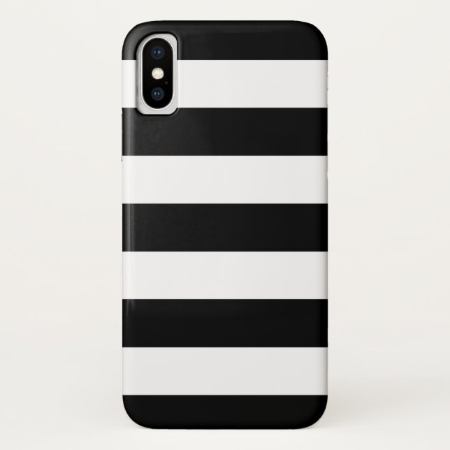 Funda De Case-Mate Para iPhone Modelo blanco y negro de las rayas (Reverso)