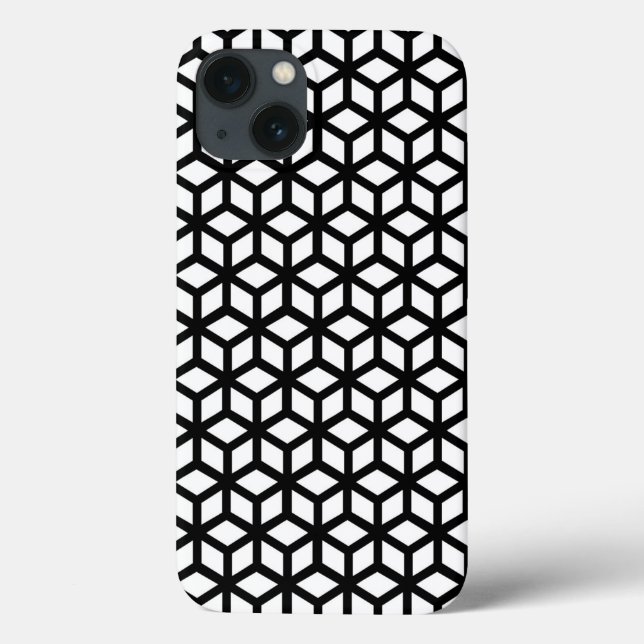 Funda De Case-Mate Para iPhone Modelo blanco y negro del cubo (Reverso)