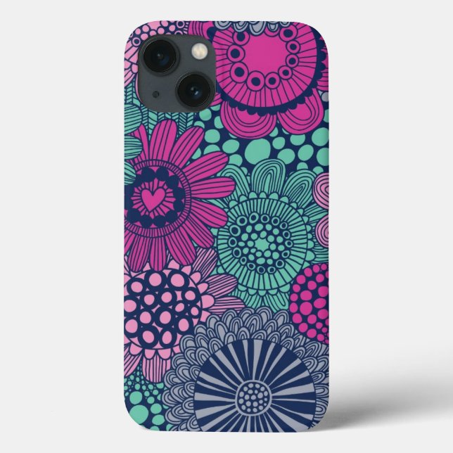Funda De Case-Mate Para iPhone Modelo brillante elegante de flores magníficas (Reverso)