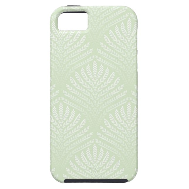 Funda De Case-Mate Para iPhone Modelo clásico del follaje en blanco y verde (Atrás)