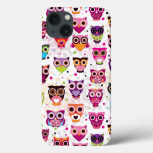 Funda Para iPhone 13 Modelo colorido del búho para los niños 2