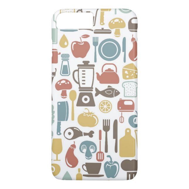 Funda De Case-Mate Para iPhone Modelo con cocinar iconos (Reverso)