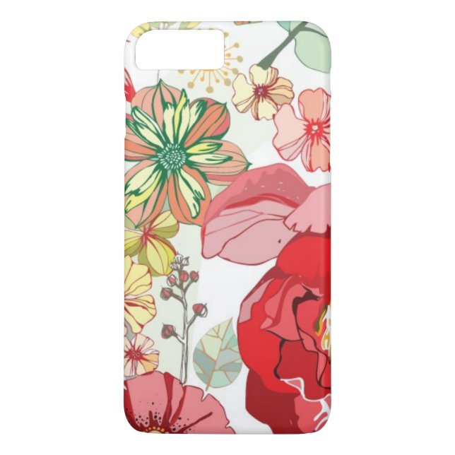 Funda De Case-Mate Para iPhone Modelo con las flores rojas (Reverso)