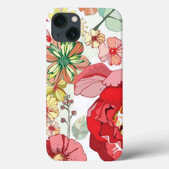 Funda De Case-Mate Para iPhone Modelo con las flores rojas (Reverso)