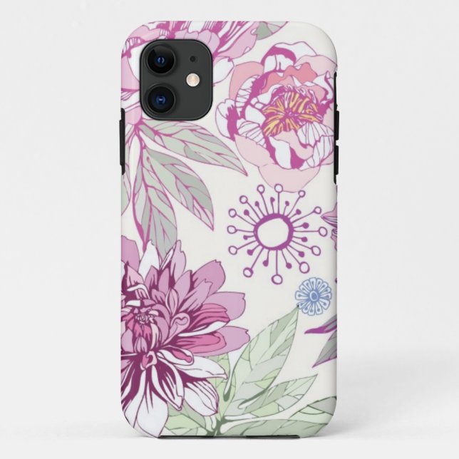 Funda De Case-Mate Para iPhone Modelo con las flores rosadas (Reverso)