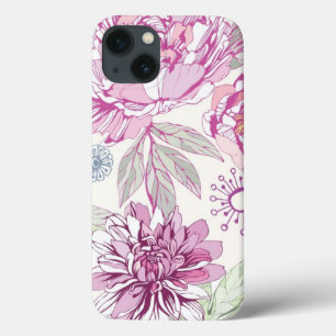 Funda Para iPhone 13 Modelo con las flores rosadas