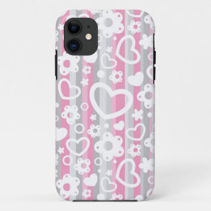 Funda Para iPhone 11 Modelo con los corazones y las flores