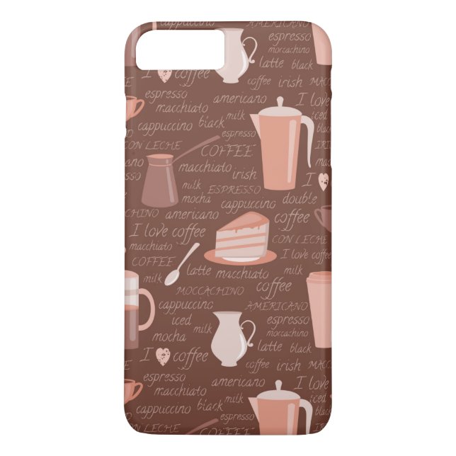 Funda De Case-Mate Para iPhone Modelo con los elementos relacionados del café (Reverso)