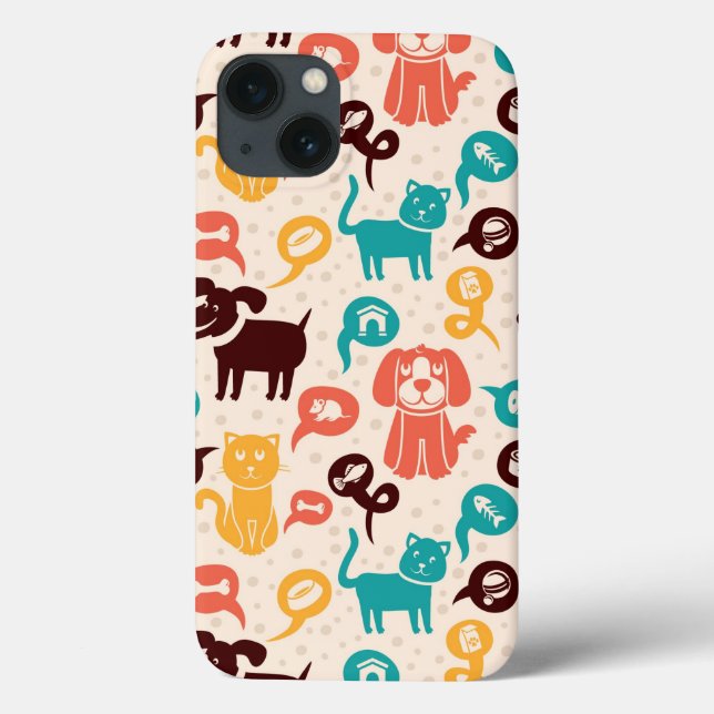 Funda De Case-Mate Para iPhone Modelo con los gatos y los perros divertidos (Reverso)