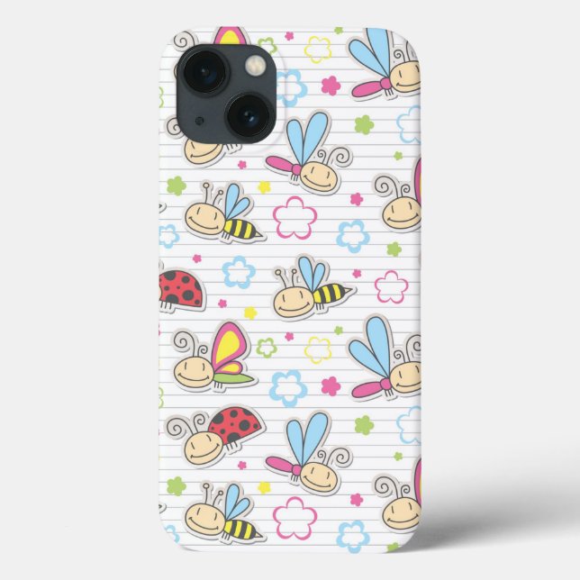 Funda De Case-Mate Para iPhone modelo con los insectos (Reverso)