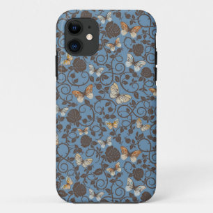 Funda Para iPhone 11 modelo con los rosas y la mariposa