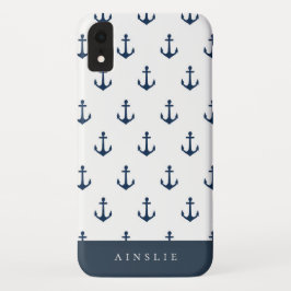 Funda Para iPhone XR Modelo costero elegante del ancla de la marina de