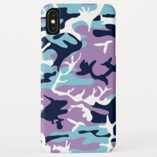 Funda Para iPhone XS Max Modelo de Camo - blanco púrpura de los azules
