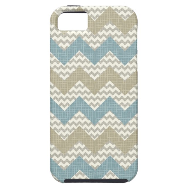 Funda De Case-Mate Para iPhone Modelo de Chevron en la textura de lino (Atrás)