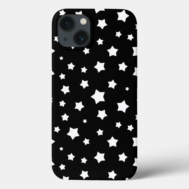Funda De Case-Mate Para iPhone Modelo de estrellas blanco y negro (Reverso)