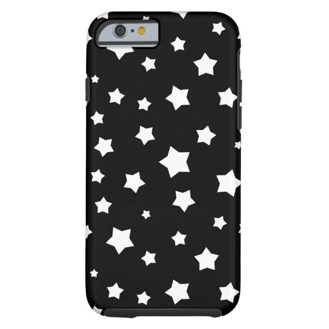 Funda De Case-Mate Para iPhone Modelo de estrellas blanco y negro (Reverso)
