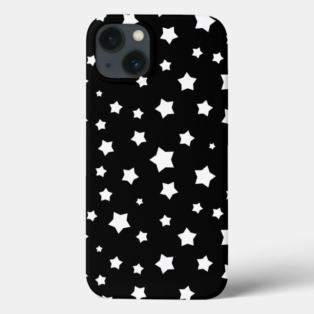 Funda De Case-Mate Para iPhone Modelo de estrellas blanco y negro (Reverso)