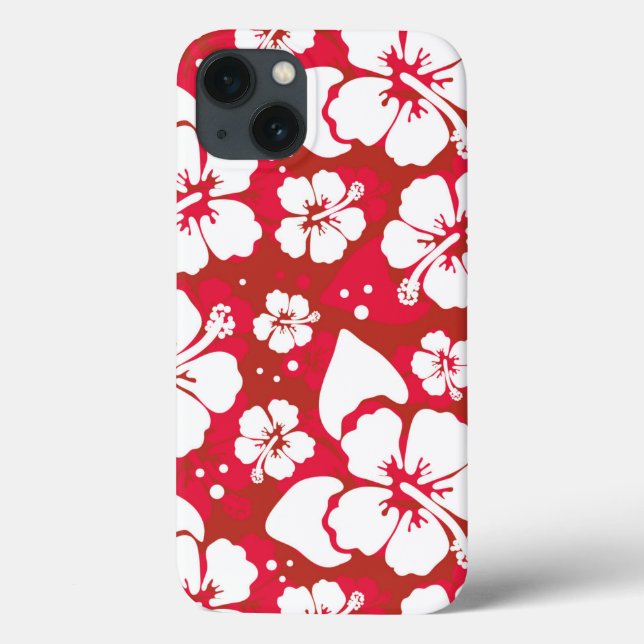Funda De Case-Mate Para iPhone Modelo de flores del hibisco (Reverso)