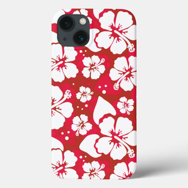Funda De Case-Mate Para iPhone Modelo de flores del hibisco (Reverso)