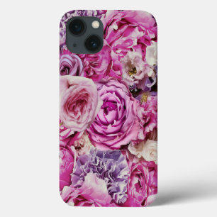 Funda Para iPhone 13 Modelo de flores Rosa de lavanda blanca rosa